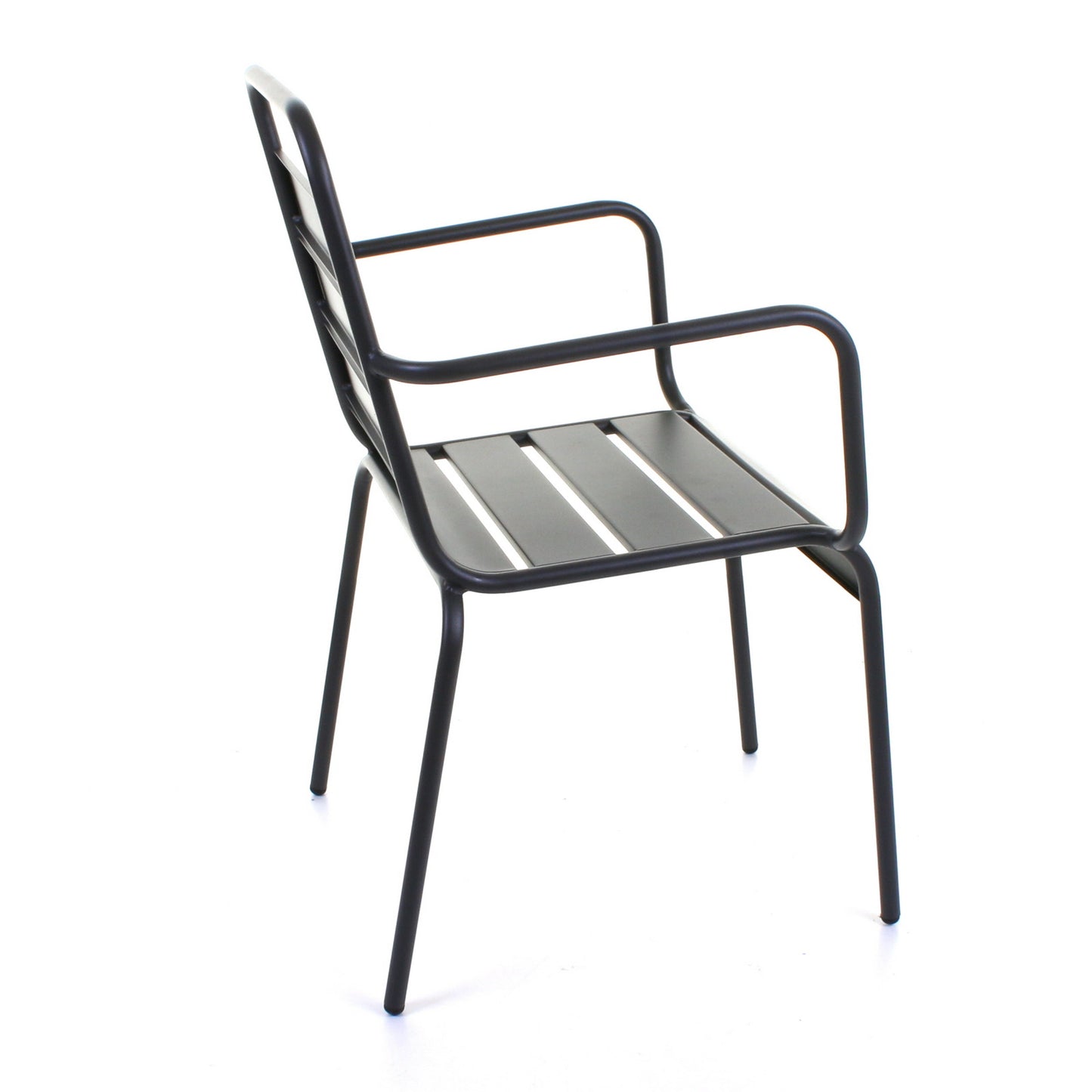 Slatted Bistro Armchair - Sand Grey