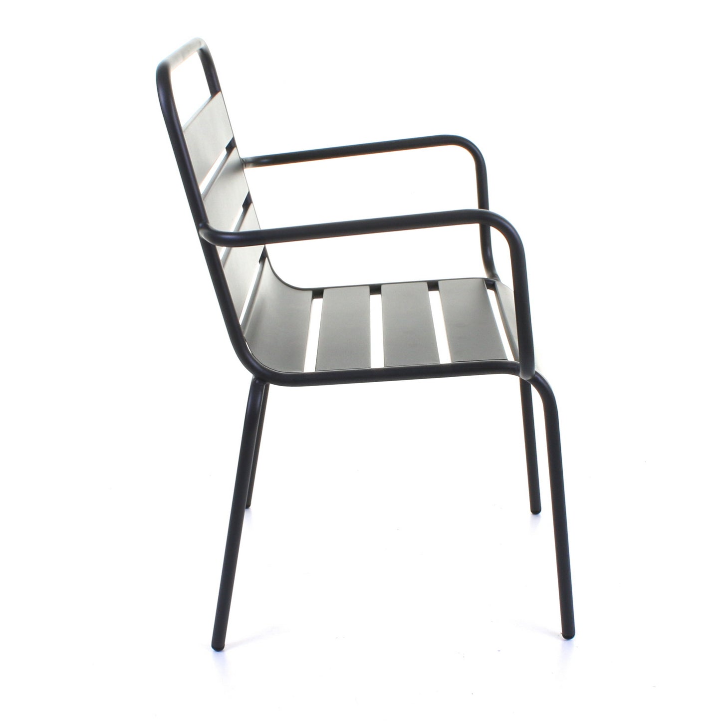 Slatted Bistro Armchair - Sand Grey