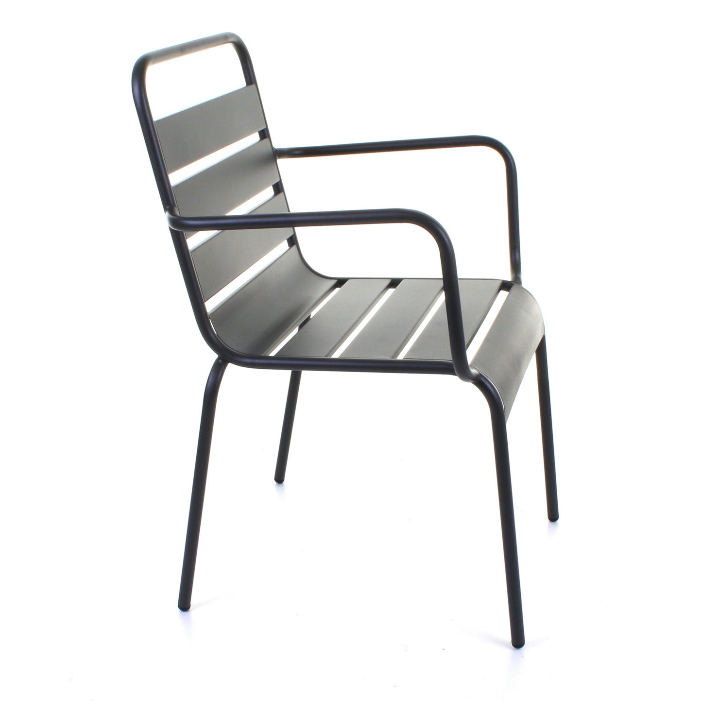 Slatted Bistro Armchair - Sand Grey