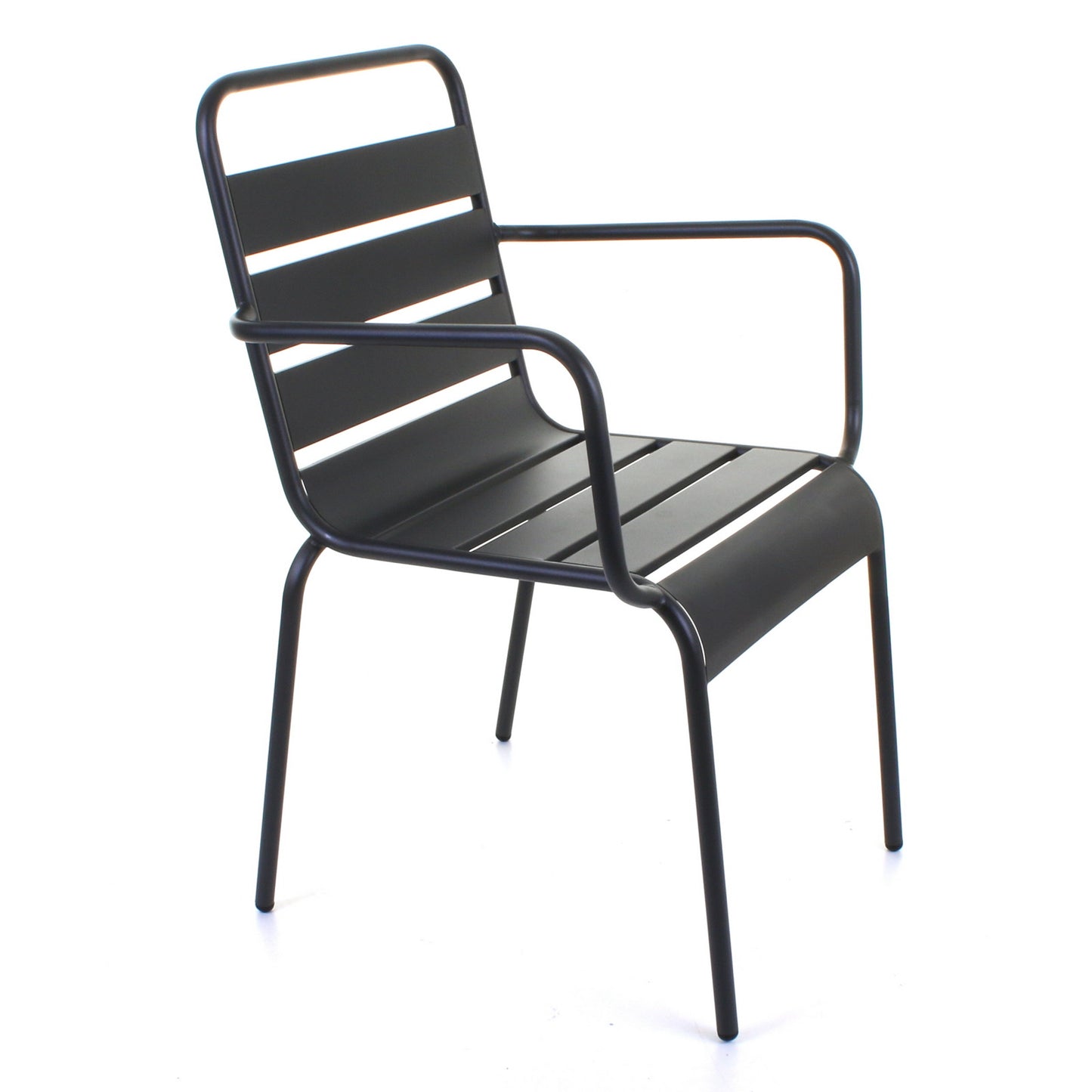 Slatted Bistro Armchair - Sand Grey