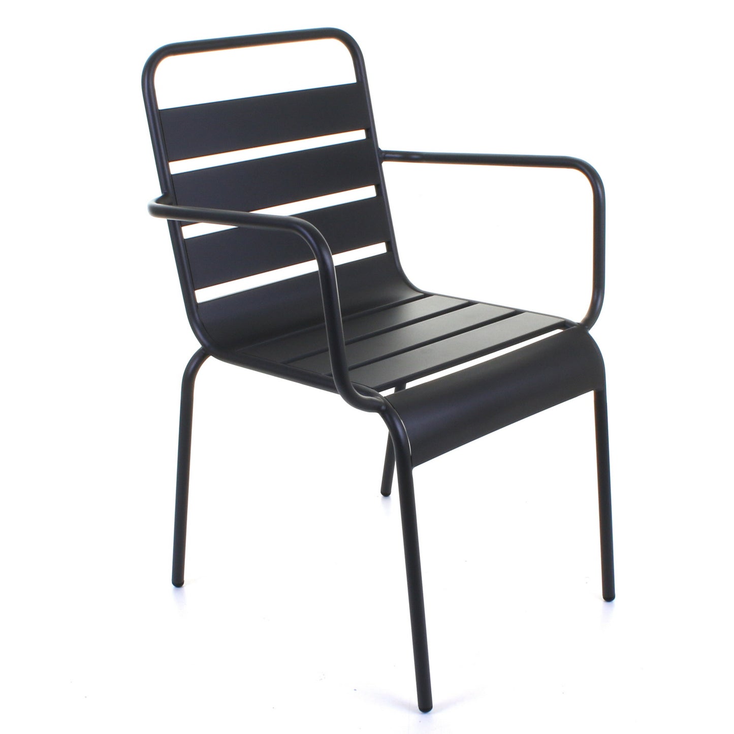Slatted Bistro Armchair - Sand Grey