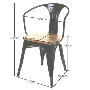 5PC Prato Table, 2 Florence Chairs & 2 Rho Stools Set - Black