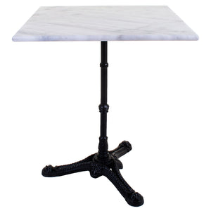 Square Marble Bistro Table with Cast Iron Base