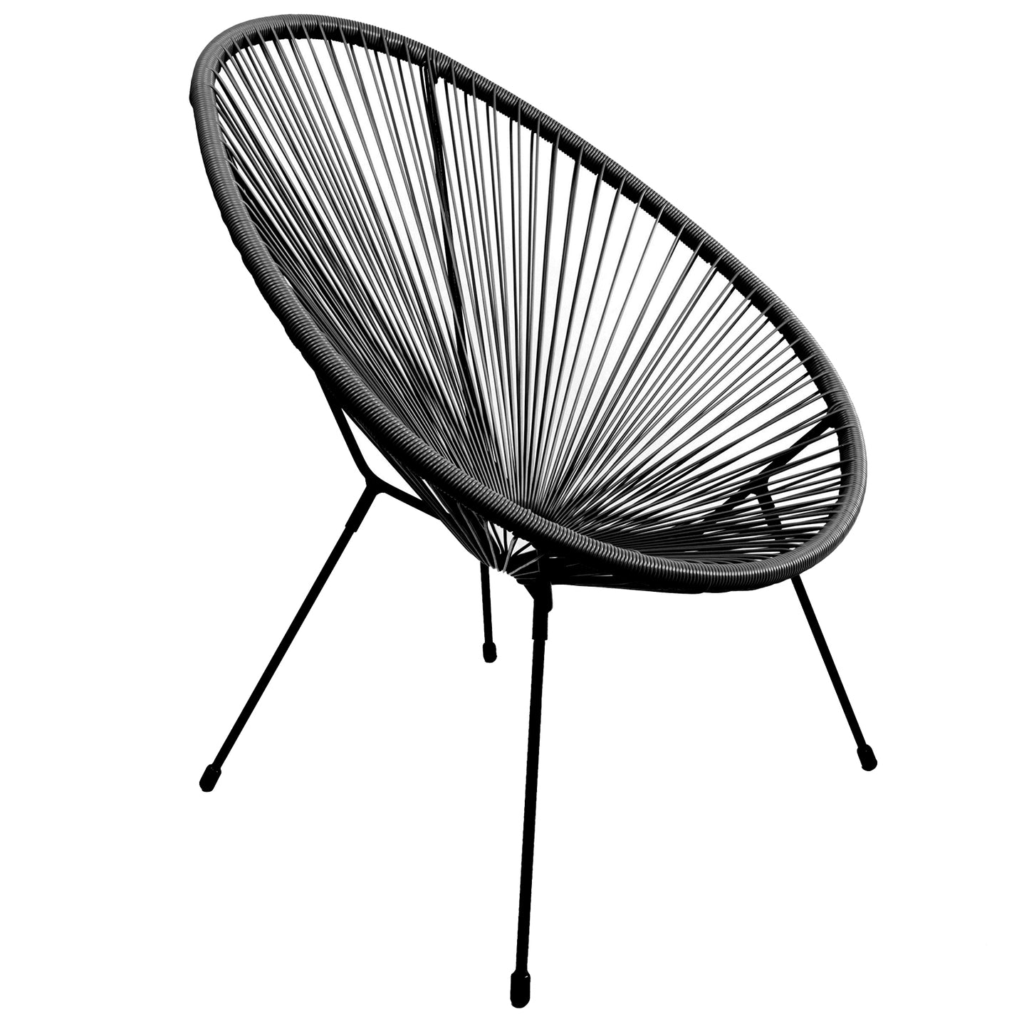 3PC Rattan Egg Set - Black