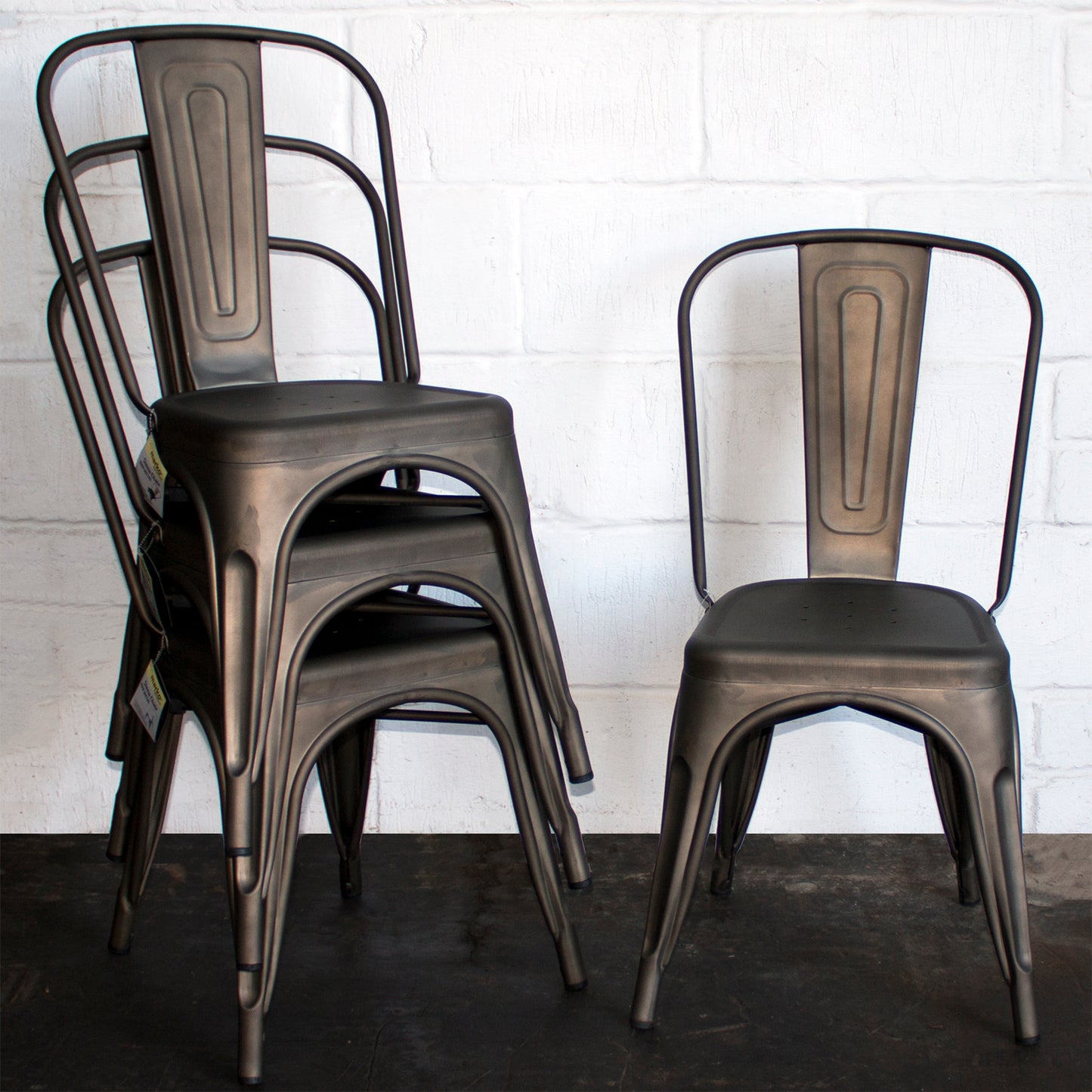 9PC Taranto Table, 2 Forli & 6 Siena Chairs Set - Gun Metal Grey