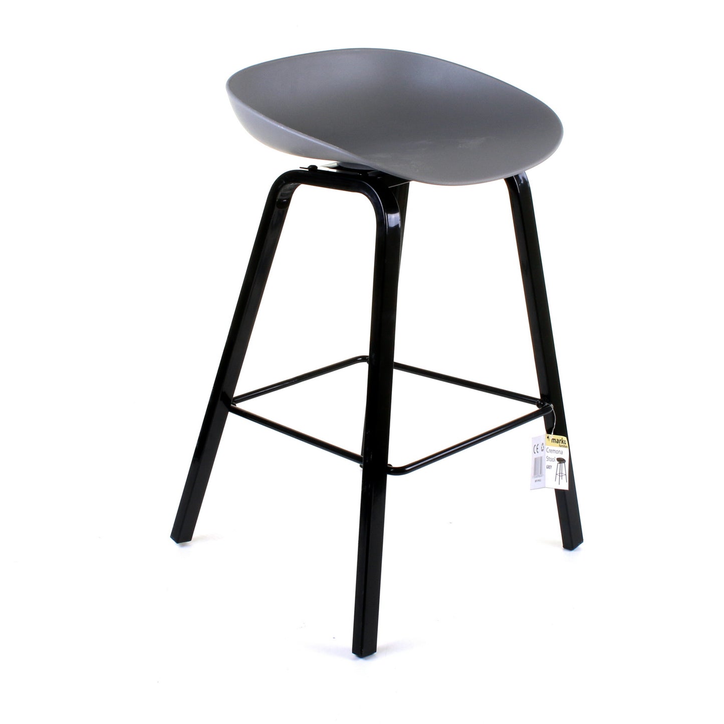 Cremona Bar Stool - Grey - Set of 2
