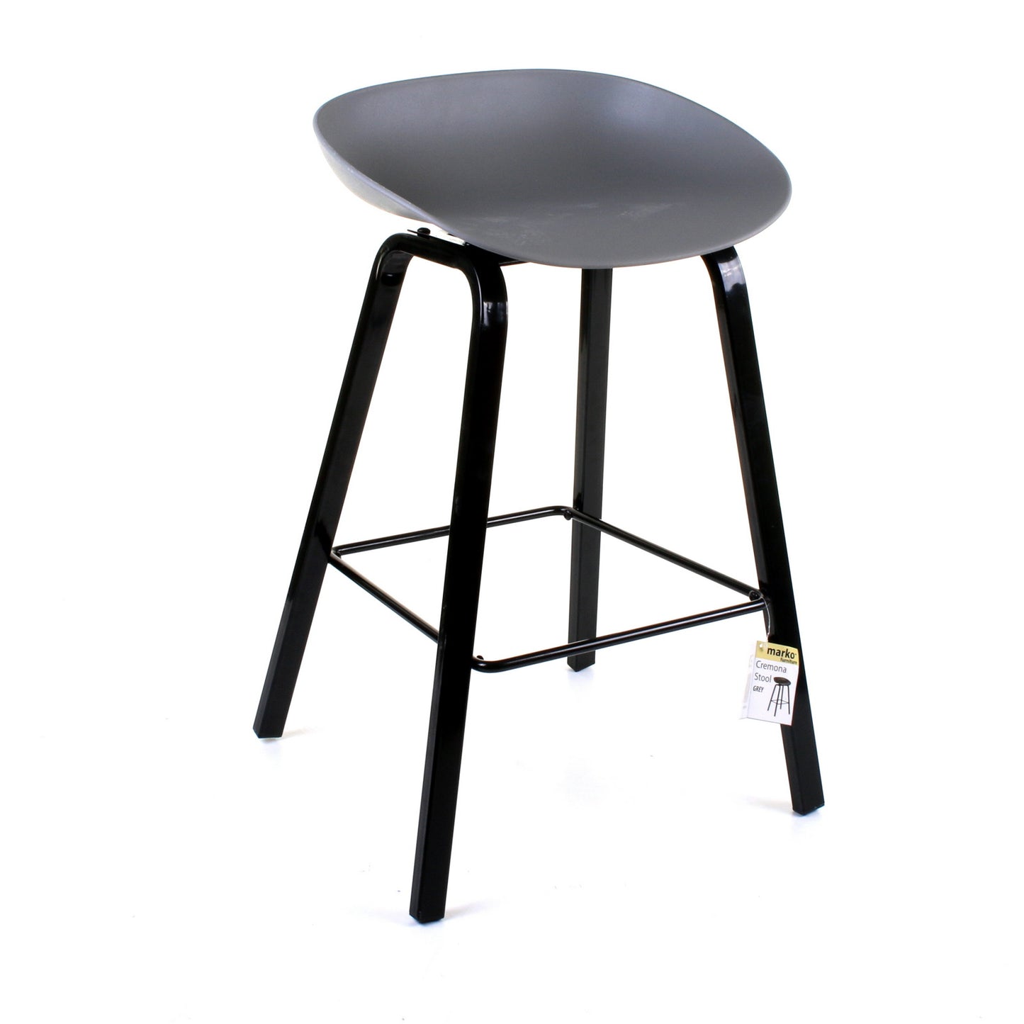 Cremona Bar Stool - Grey - Set of 2