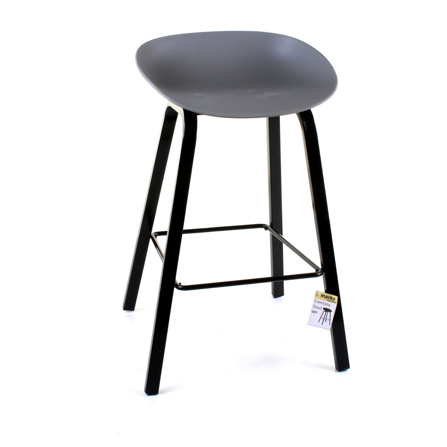 Cremona Bar Stool - Grey - Set of 2