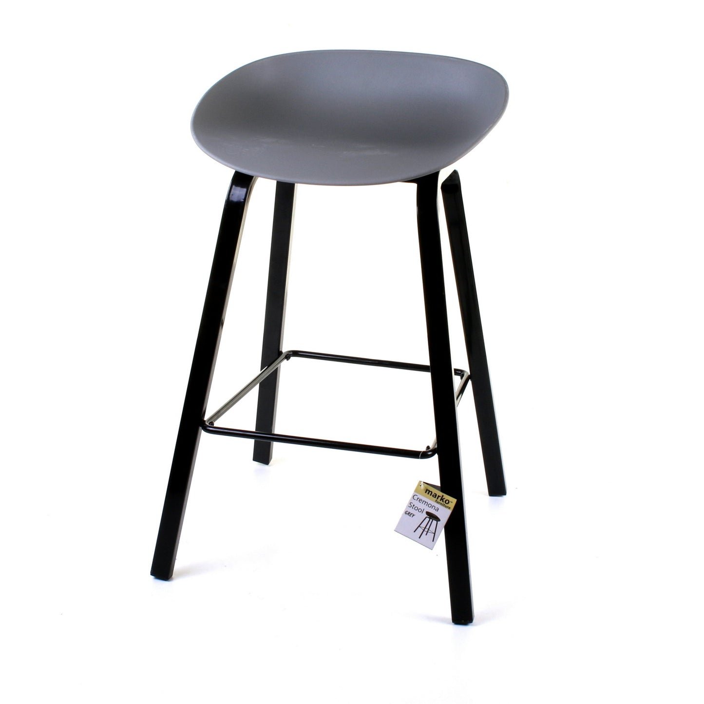 Cremona Bar Stool - Grey - Set of 2