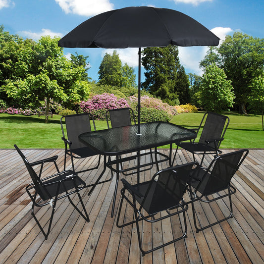 Caen 8PC Furniture Set Black