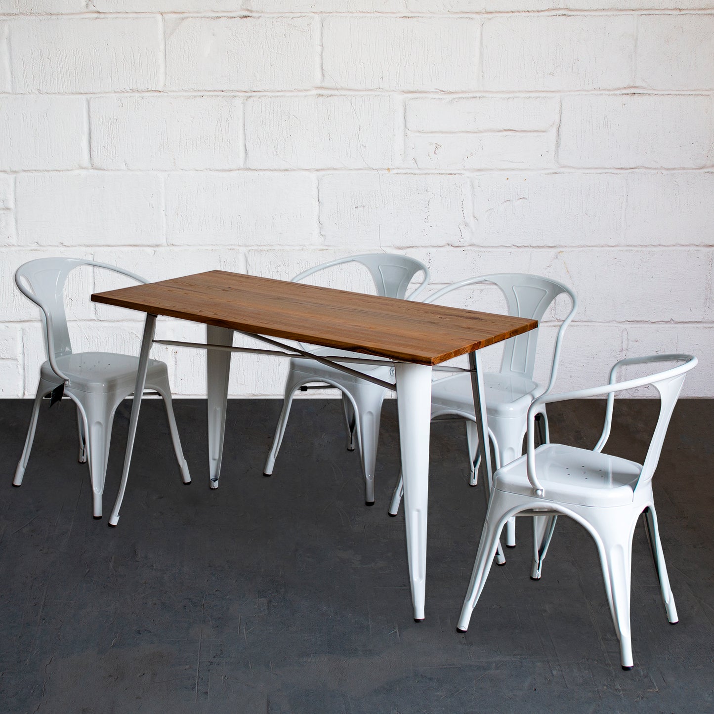 5PC Prato Table & 4 Forli Chairs Set - White