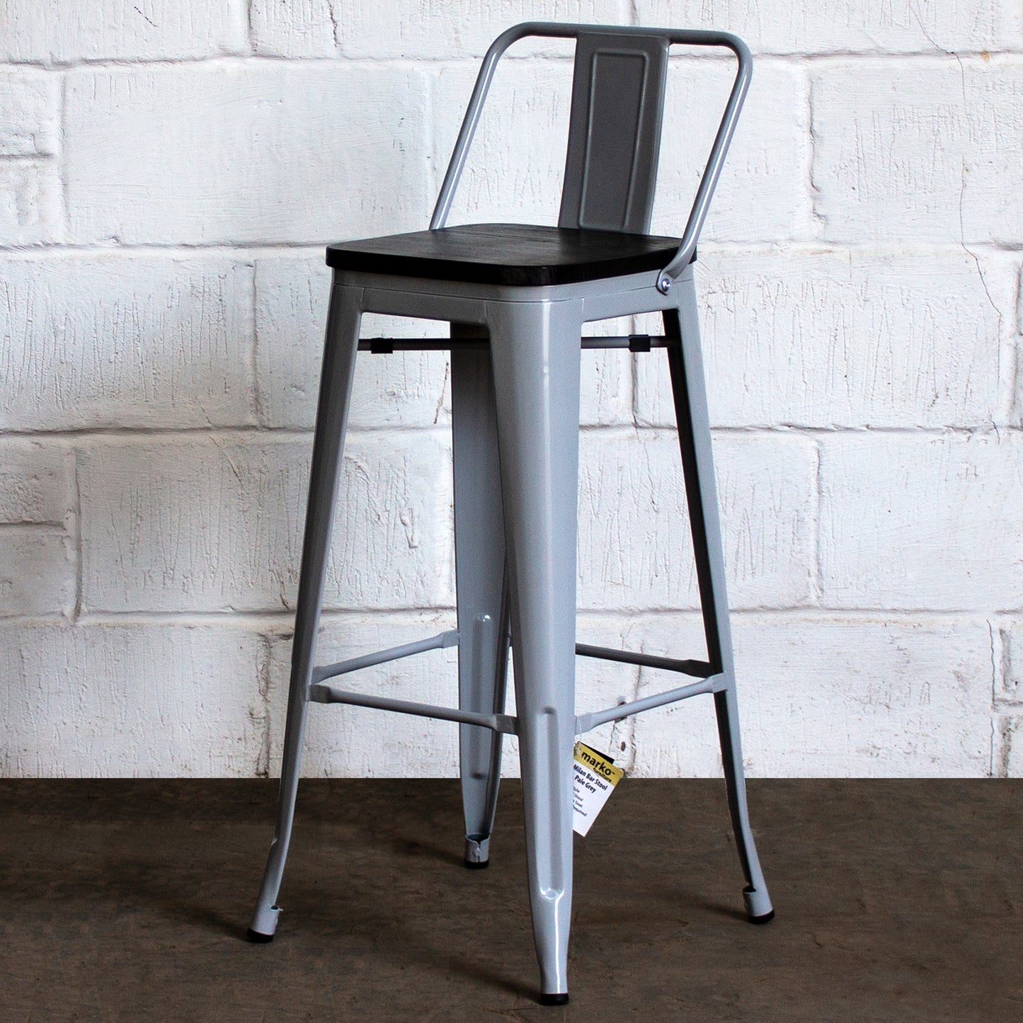 Milan Bar Stool - Pale Grey