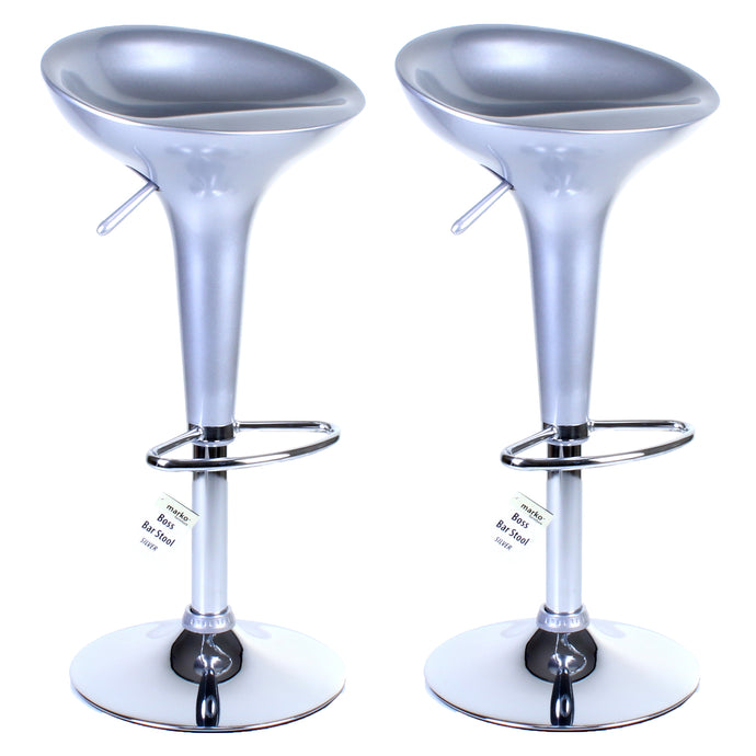 Boss Bar Stool - Silver - Set of 2
