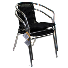 Black Wicker Chrome Bistro Chair