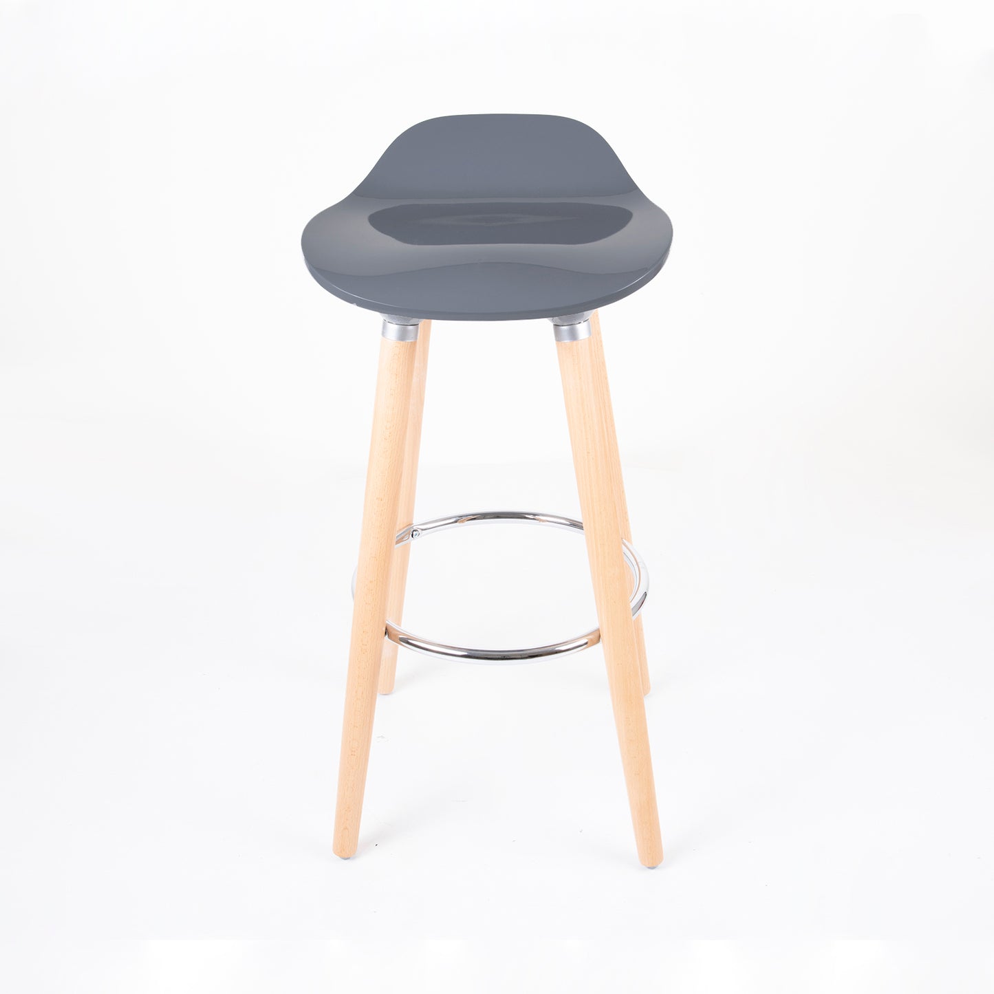 Pack of 2 ABS Bar Stool Round - Grey