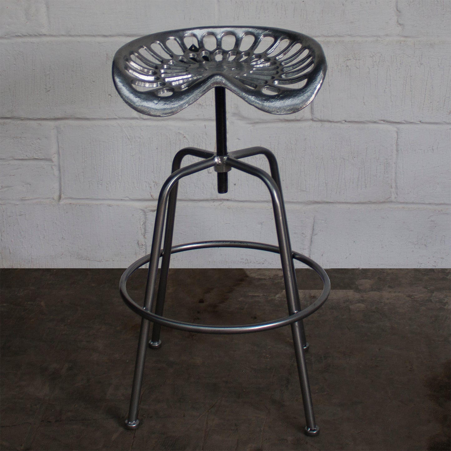 Arezzo Tractor Bar Stools - Silver