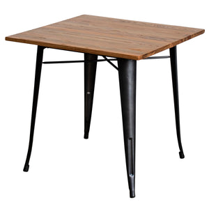 5PC Enna Table & Florence Chair Set - Onyx Matt Black