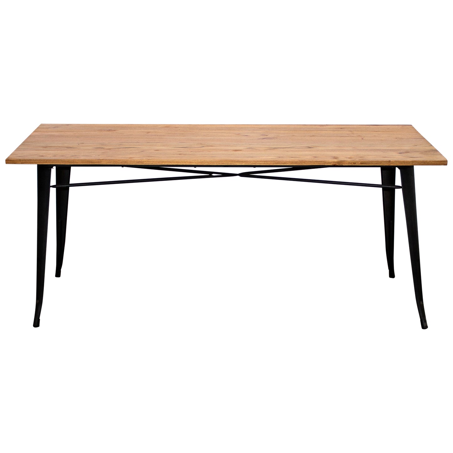 7PC Taranto Table & 6 Florence Chairs Set - Onyx Matt Black
