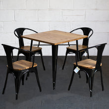 5PC Enna Table & Florence Chair Set - Black