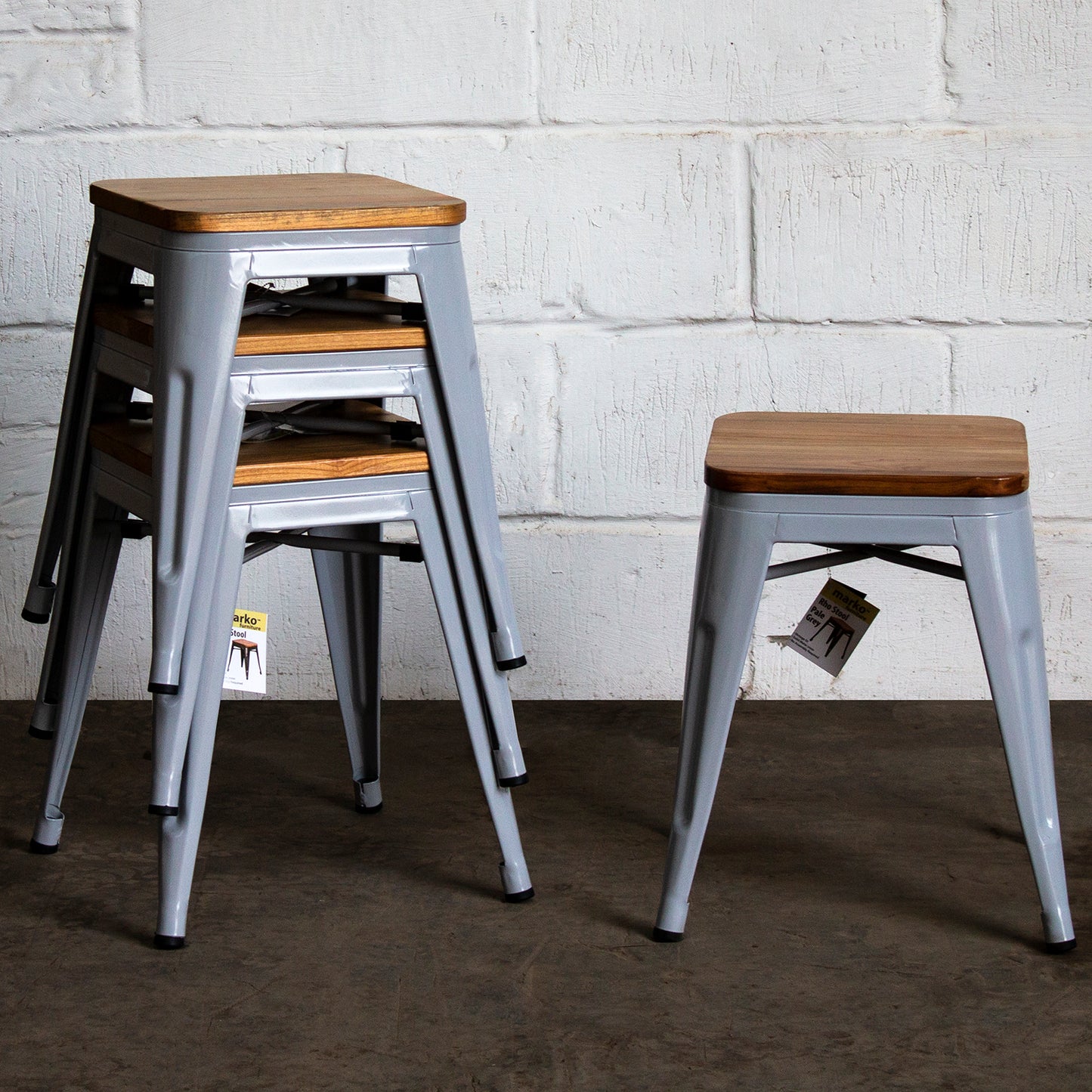 Rho Bar Stool - Pale Grey