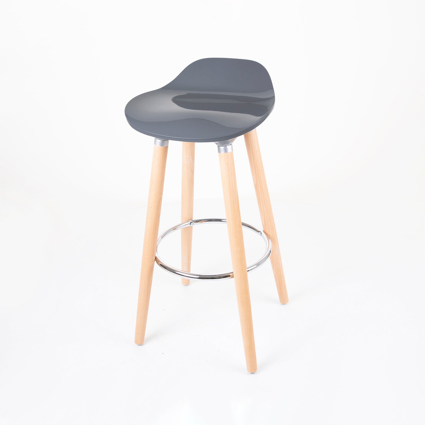 Pack of 2 ABS Bar Stool Round - Grey