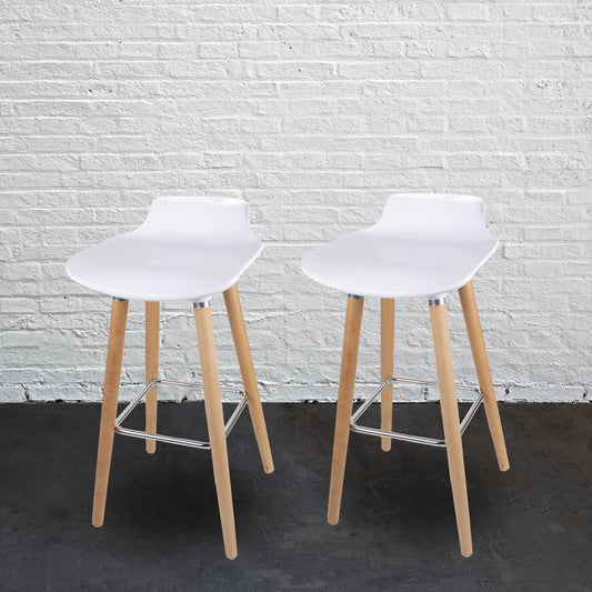 Pack of 2 ABS Bar Stool Square - White