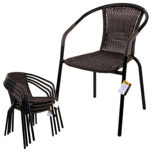 Dark Tan Wicker Bistro Chair