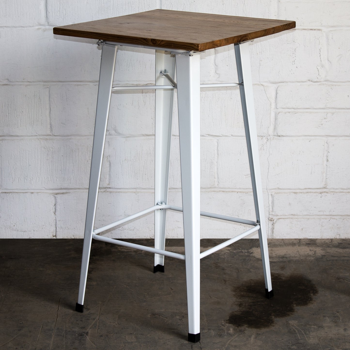 5PC Lodi Table & Orvieto Bar Stool Set - White