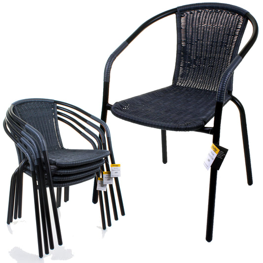 Grey Wicker Bistro Chair