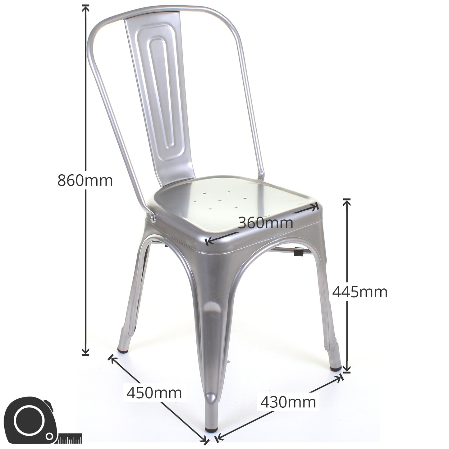 5PC Belvedere Table Siena Chair & Castel Stool Set - Steel