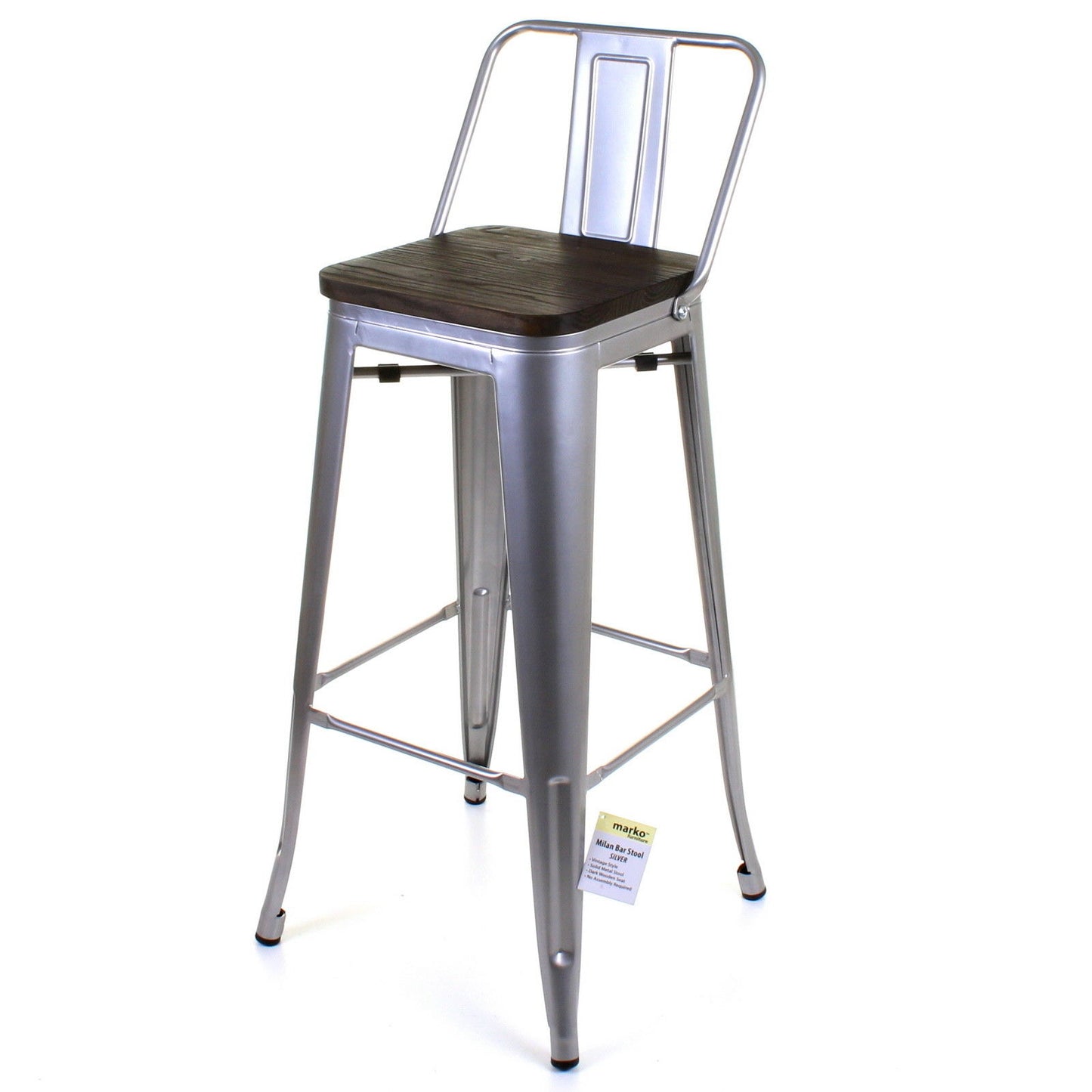 Milan Bar Stool - Silver