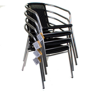 Black Wicker Chrome Bistro Chair