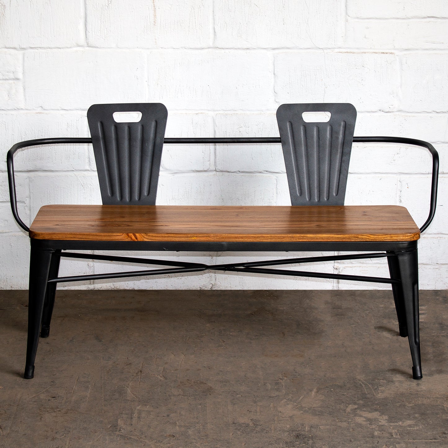 7PC Taranto Table, 2 Florence Chairs, 3 Palermo Chairs & Nuoro Bench Set - Onyx Matt Black