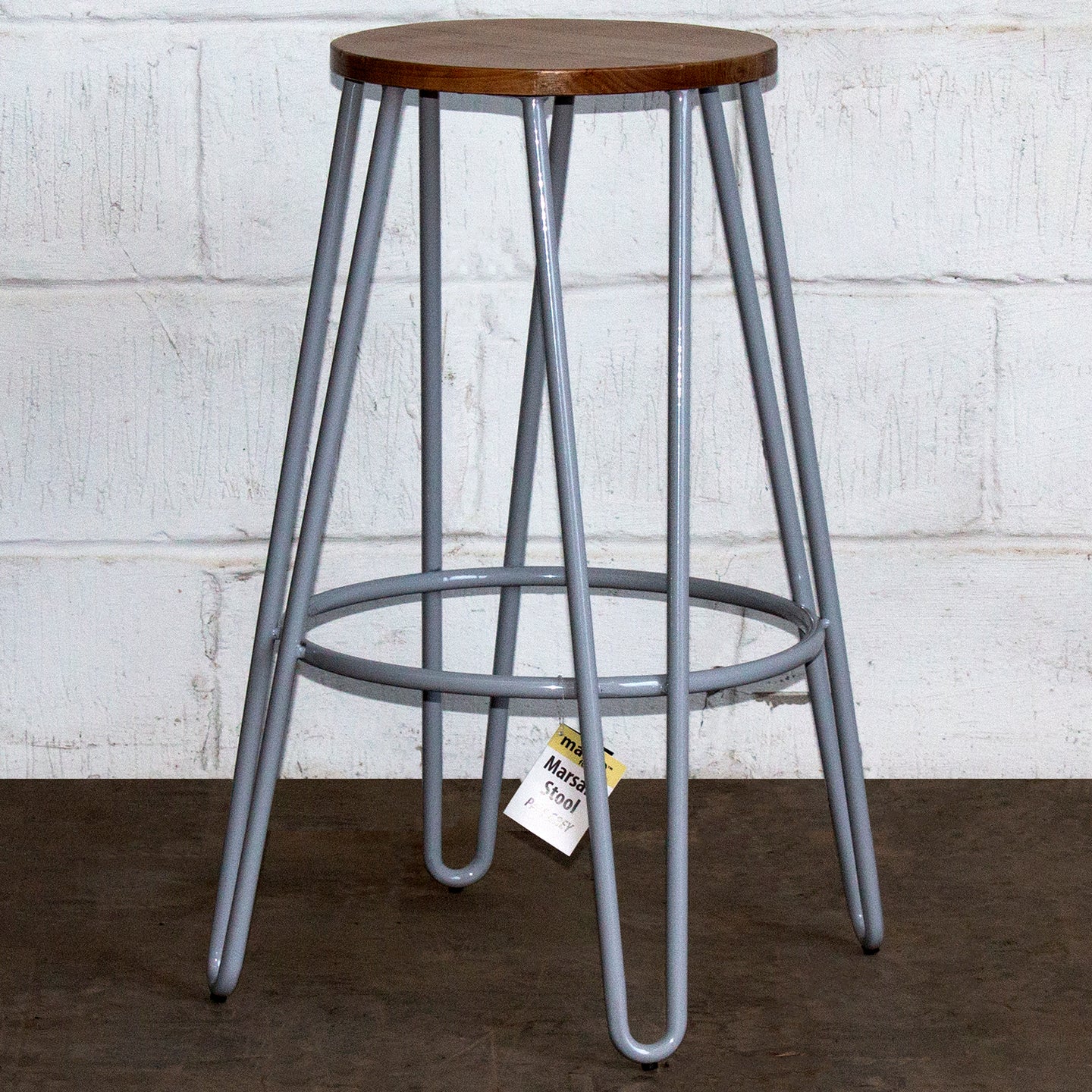 Marsala Bar Stool - Pale Grey