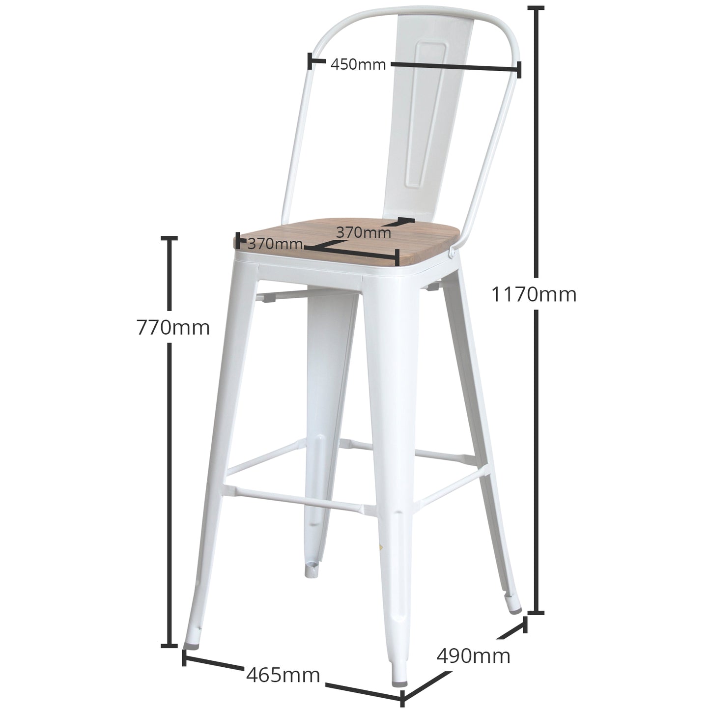 Soranzo Bar Stool - White