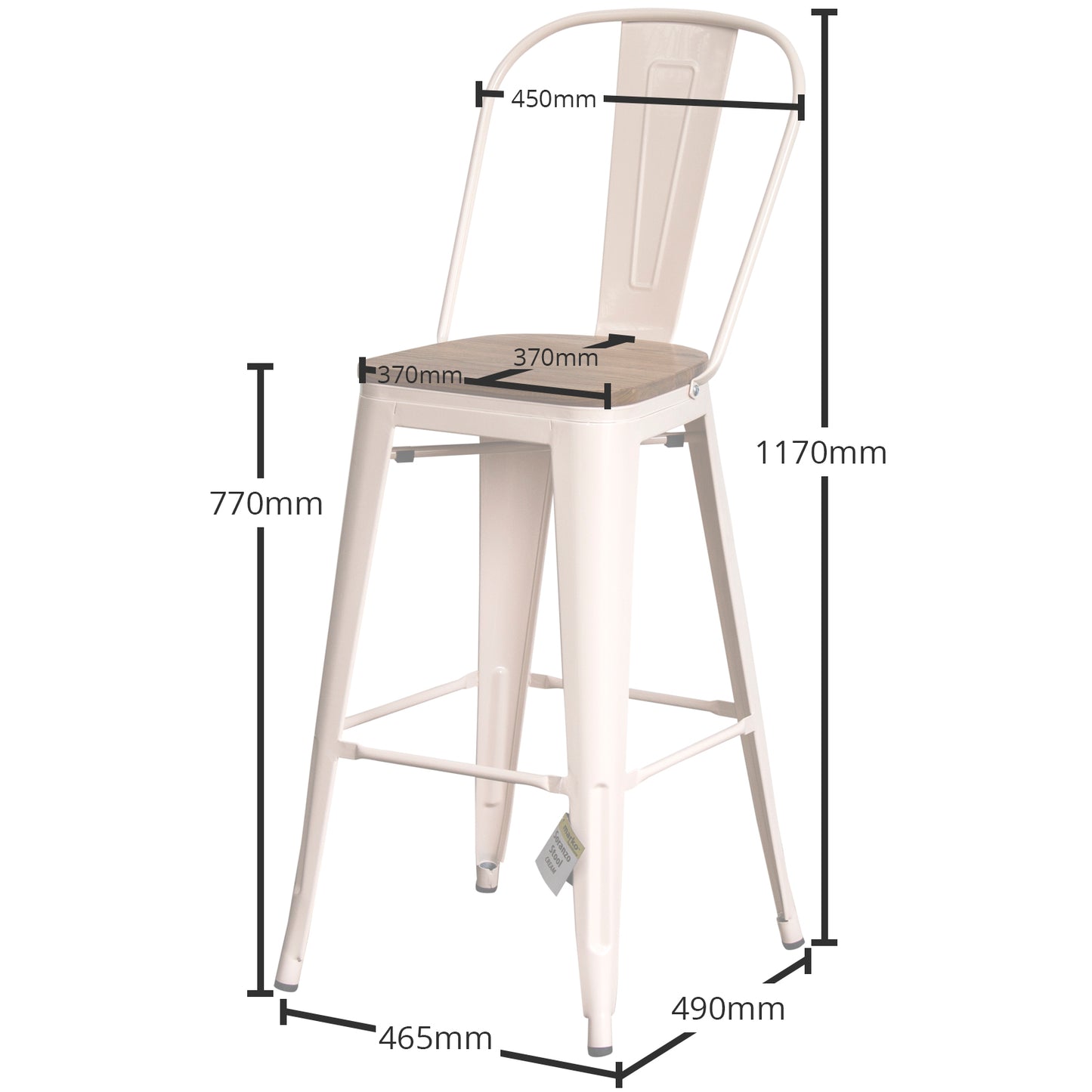 Soranzo Bar Stool - Cream