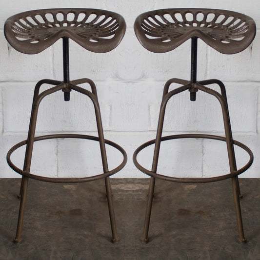 Arezzo Tractor Bar Stools - Rustic Brown