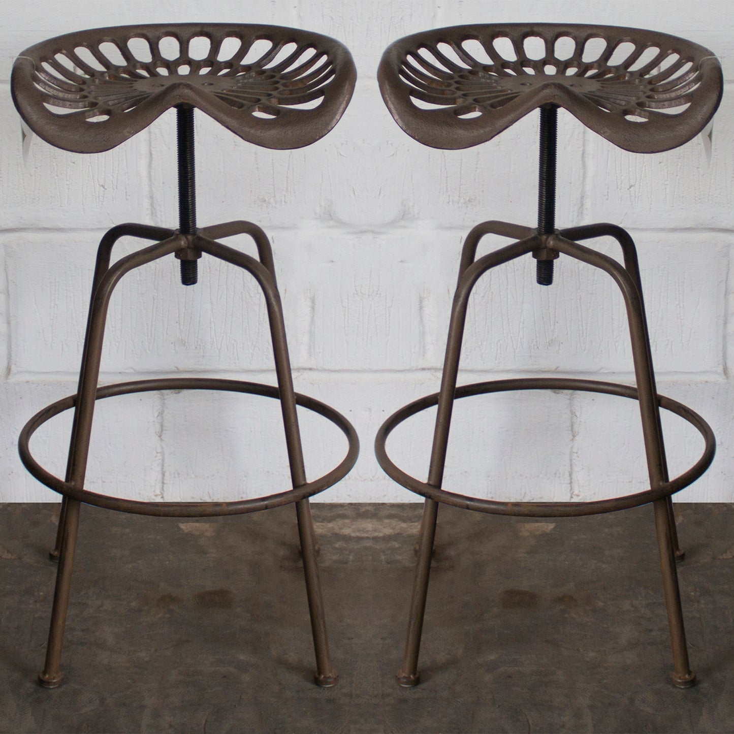 Arezzo Tractor Bar Stools - Rustic Brown