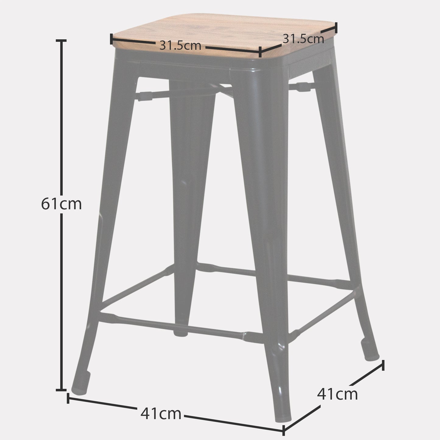 Umbria Bar Stool - Black