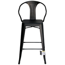 5PC Laus Table & Favara Bar Stool Set - Onyx Matt Black