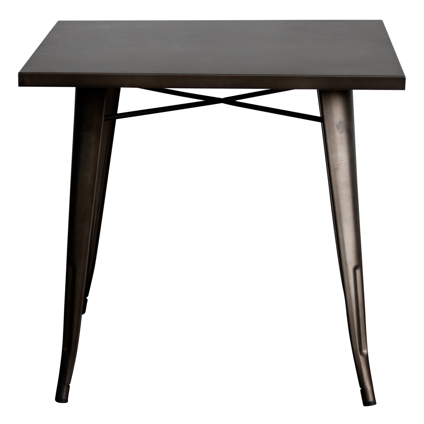 5PC Belvedere Table Palermo Chair & Rho Stool Set - Gun Metal Grey