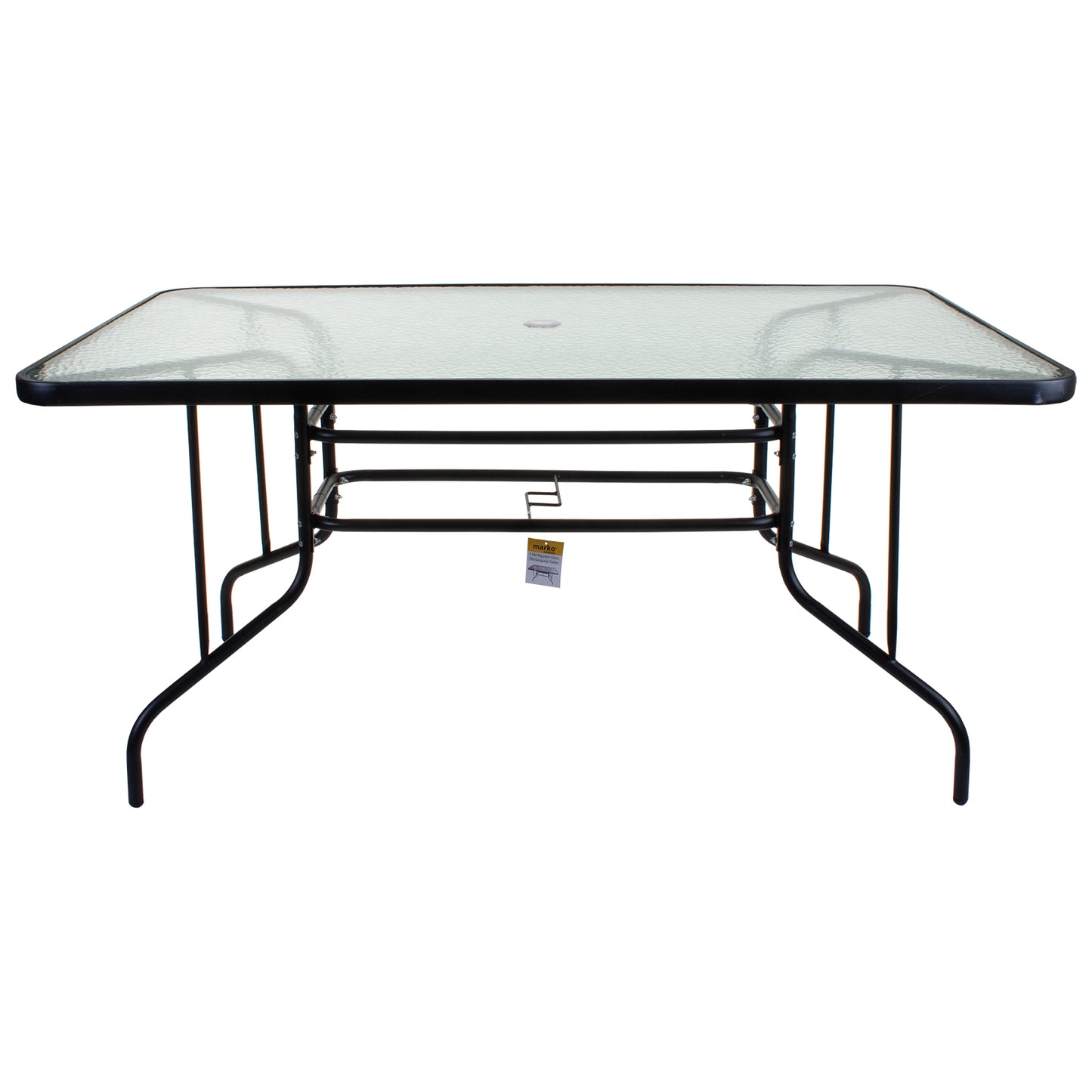 150cm Rectangular Rippled Glass Table