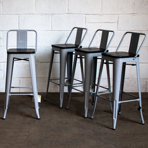 Milan Bar Stool - Pale Grey