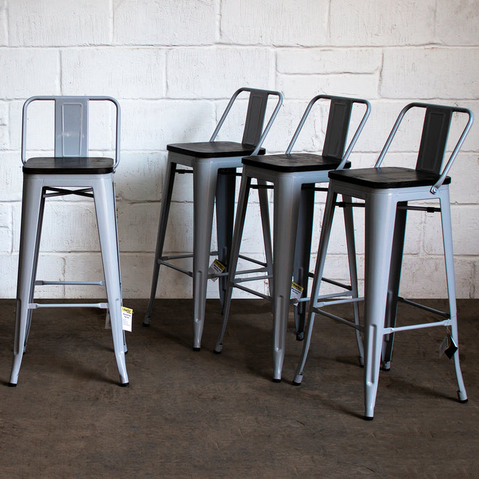 Milan Bar Stool - Pale Grey