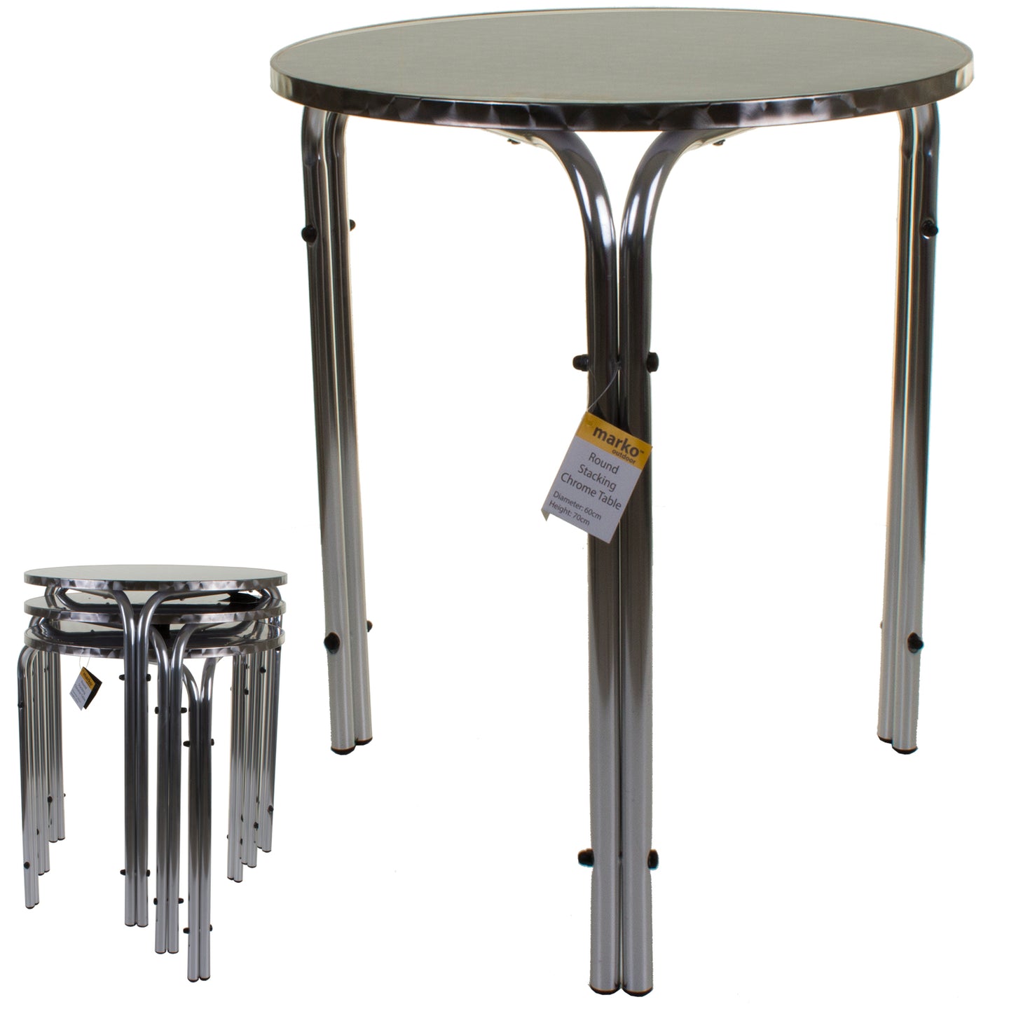 Havana 70cm Round Stacking Chrome Bistro Table