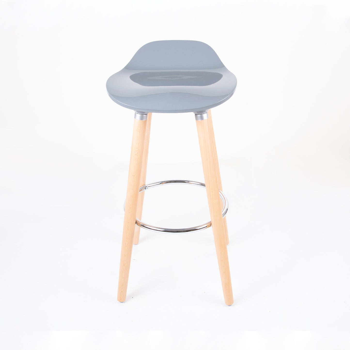 Pack of 2 ABS Bar Stool Round - Light Grey