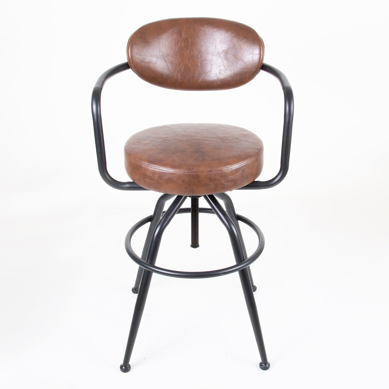 Set of 2 Rustic Bar Stool with Adjustable Seat