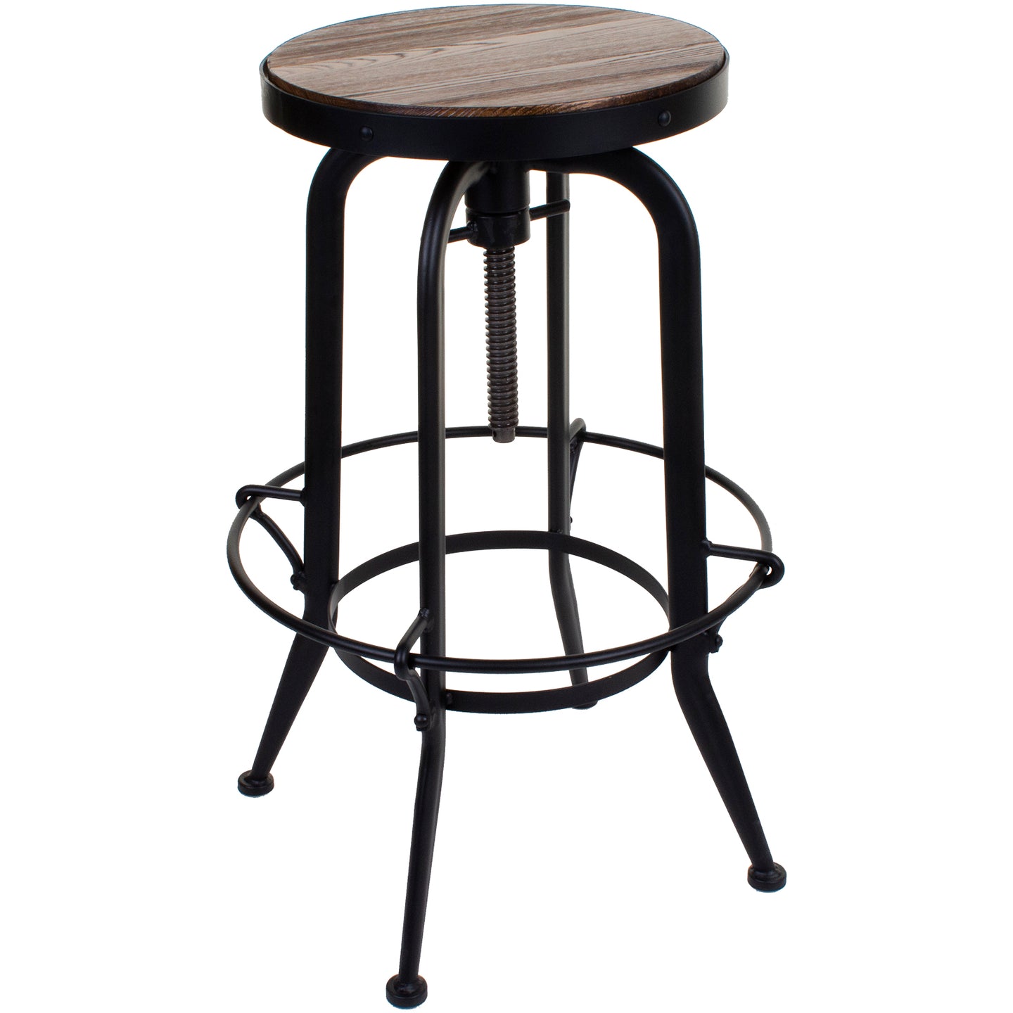 Height Adjustable Rustic Bar Stool