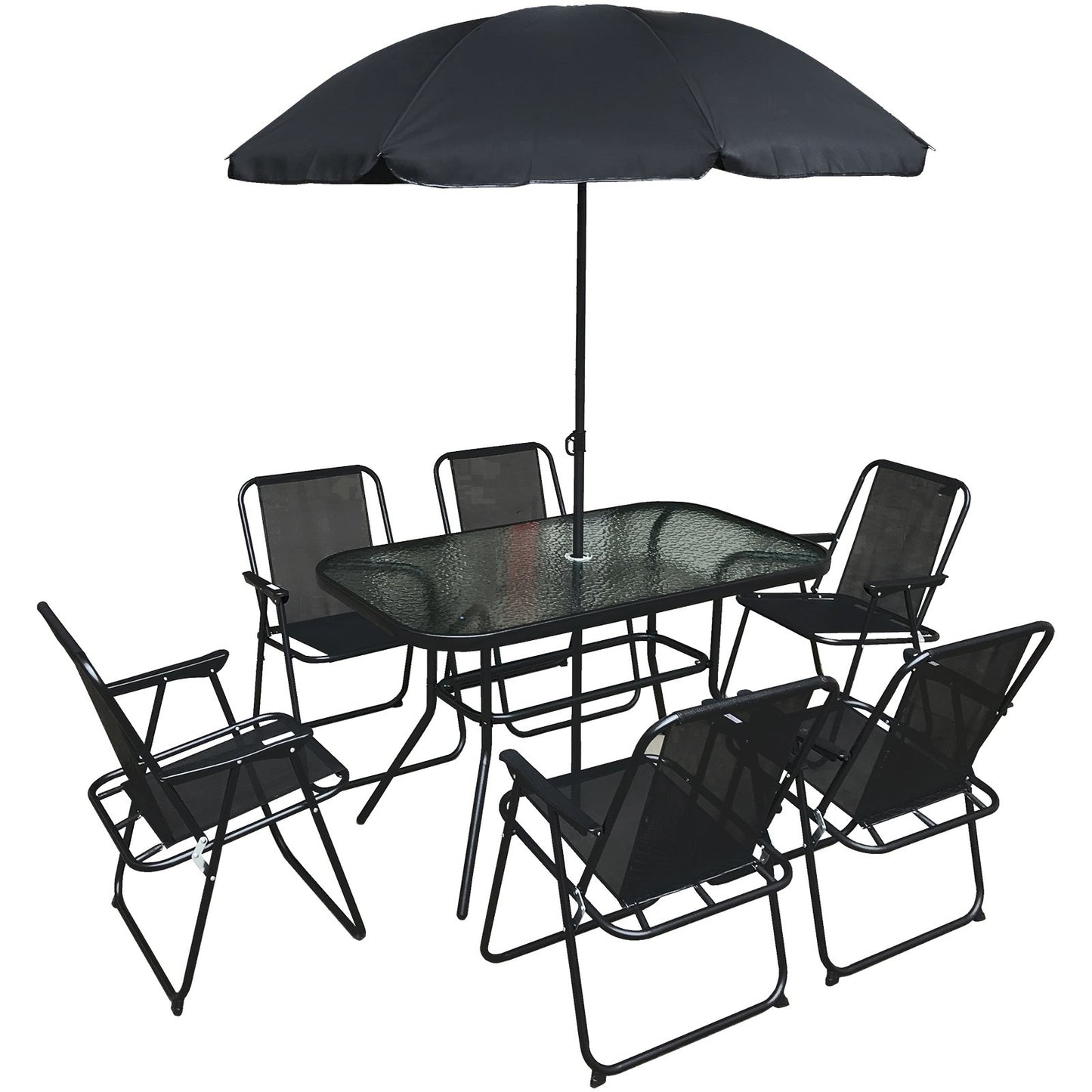 Caen 8PC Furniture Set Black