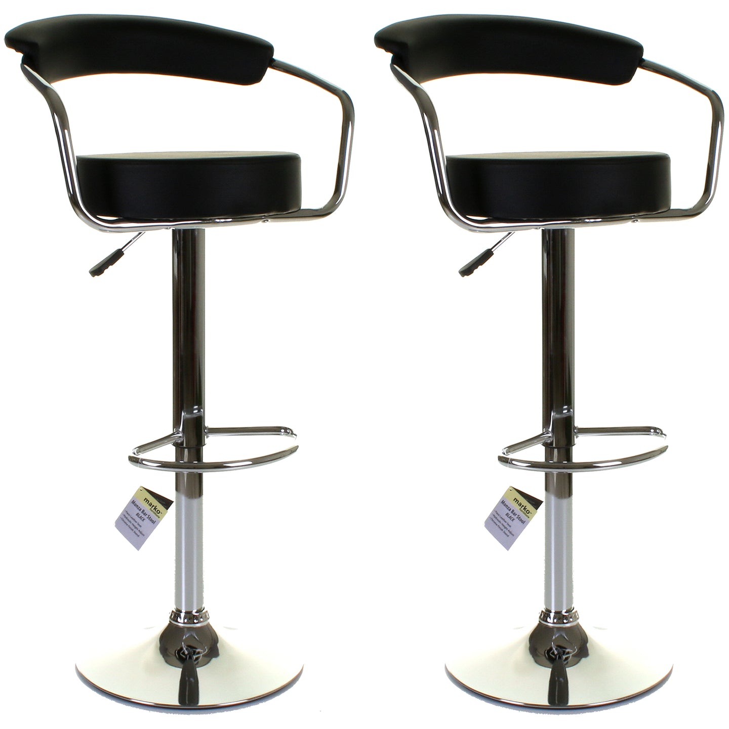 Monza Bar Stool - Black - Set of 2
